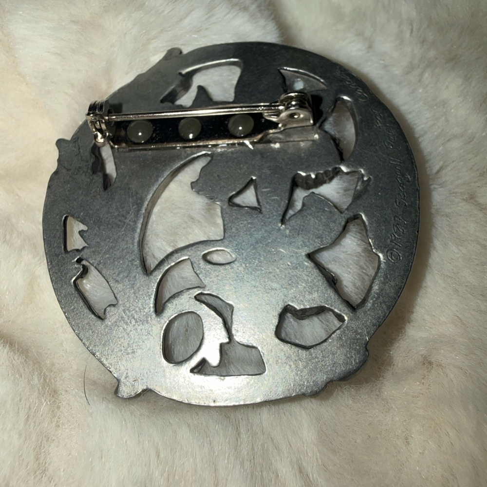 1987 Seagull Pewter Floral Brooch - Picture 9 of 11